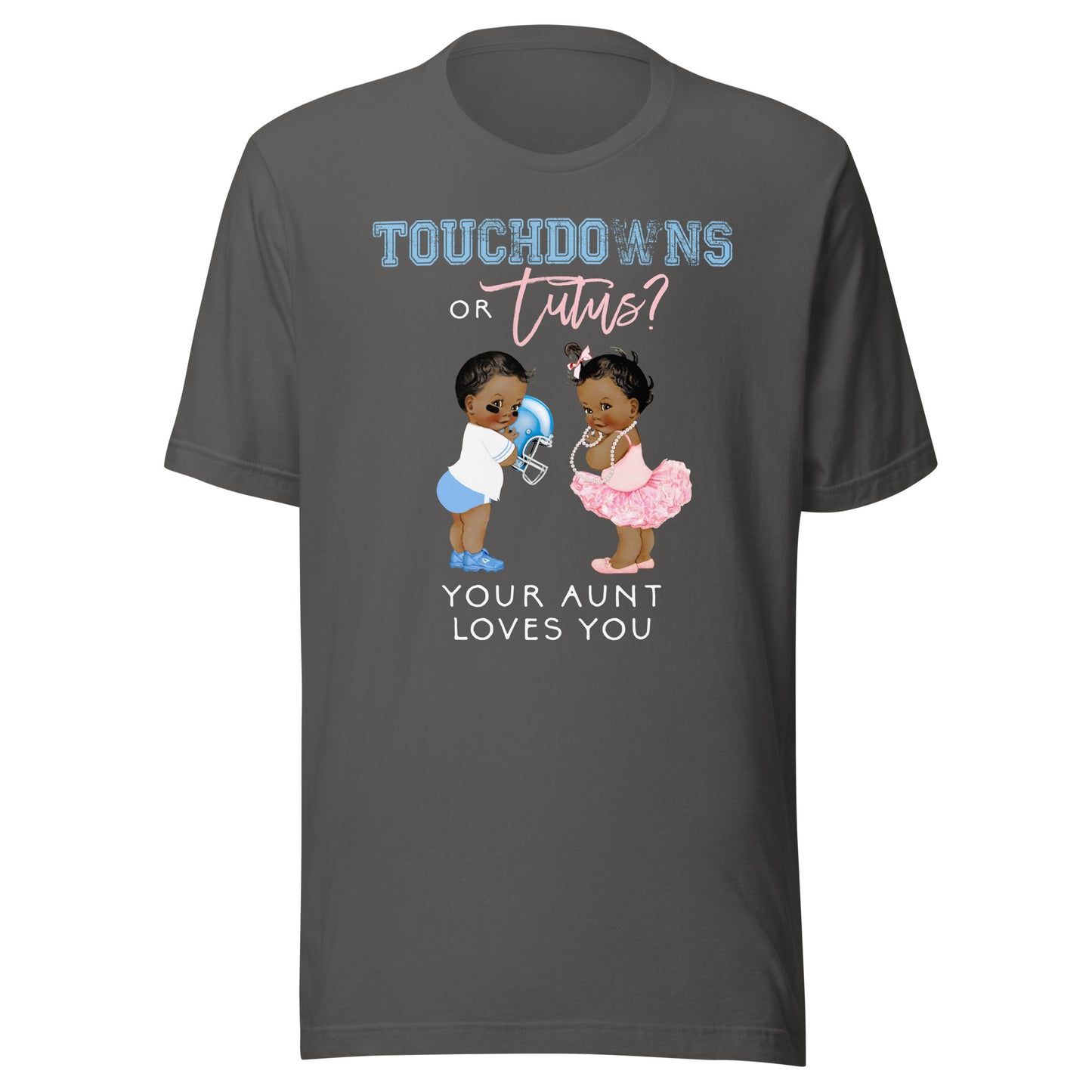 Gender Reveal Aunt Love You Shirt Touchdown Tutu Baby Shower T-Shirt