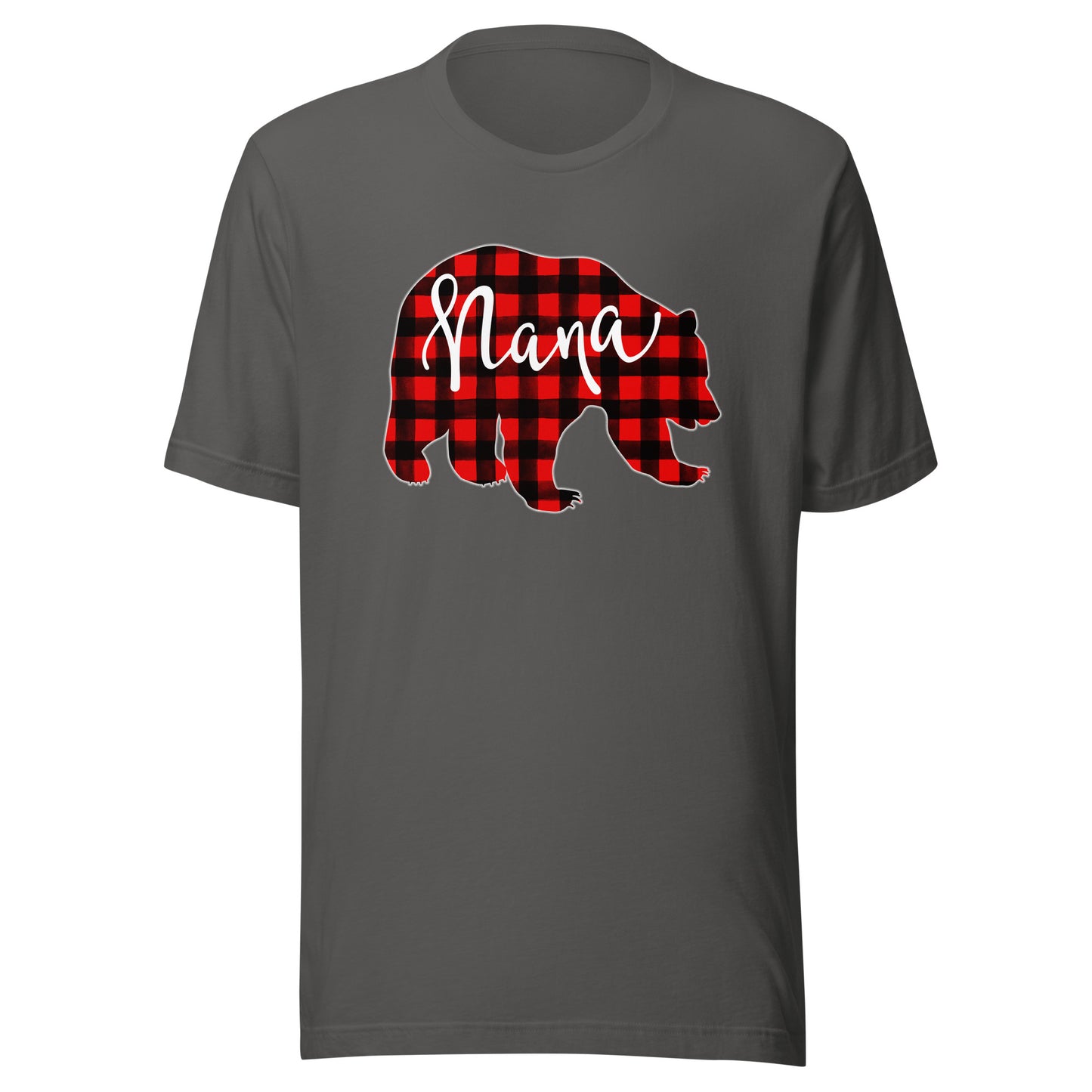 Red Plaid Nana Bear Matching Family Christmas Eve Buffalo T-Shirt