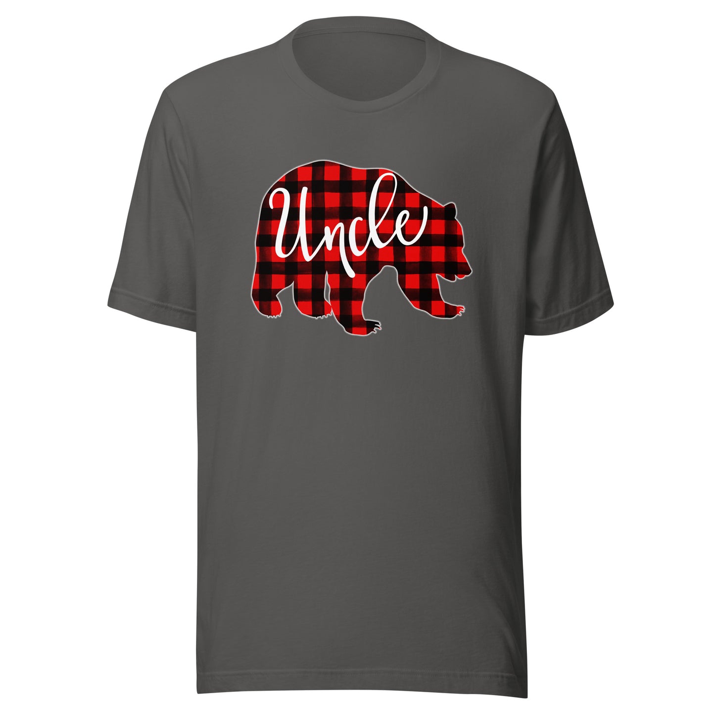 Red Plaid Uncle Bear Matching Family Christmas Eve Buffalo T-Shirt