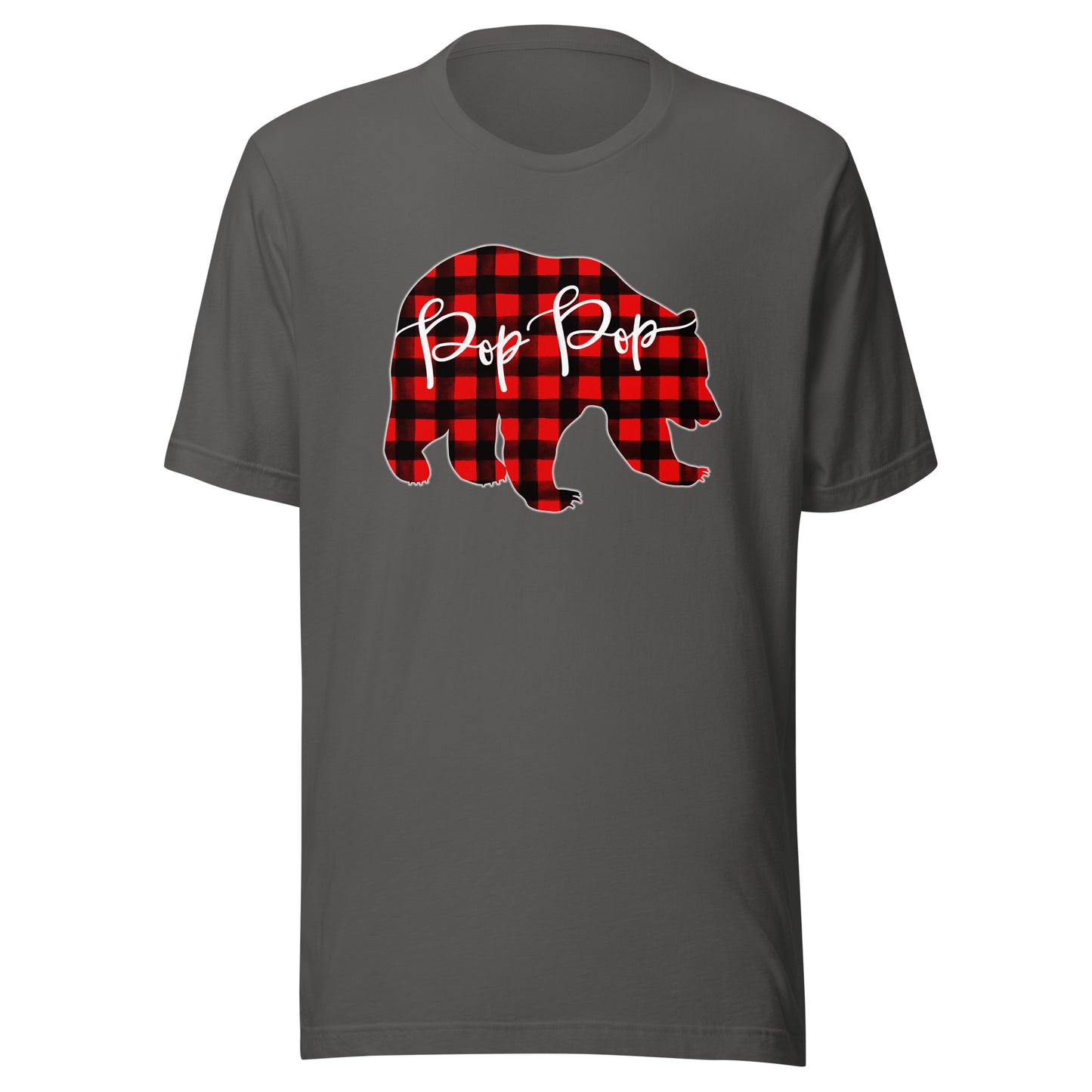 Red Plaid Pop Pop Bear Matching Family Christmas Eve Buffalo T-Shirt