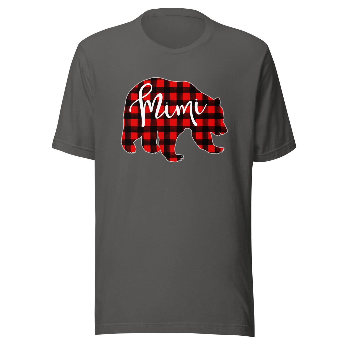 Red Plaid Mimi Bear Matching Family Christmas Eve Buffalo T-Shirt
