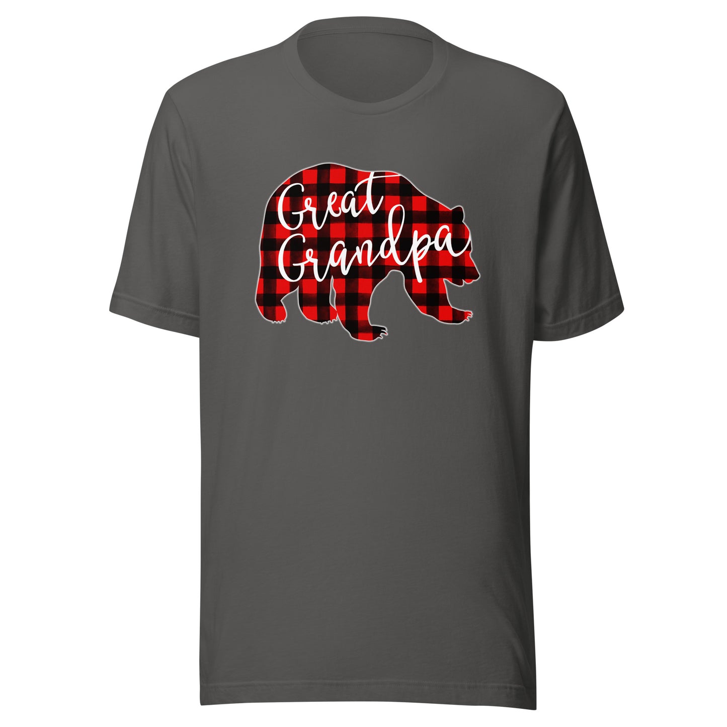 Red Plaid Great Grandpa Bear Matching Family Christmas Eve T-Shirt