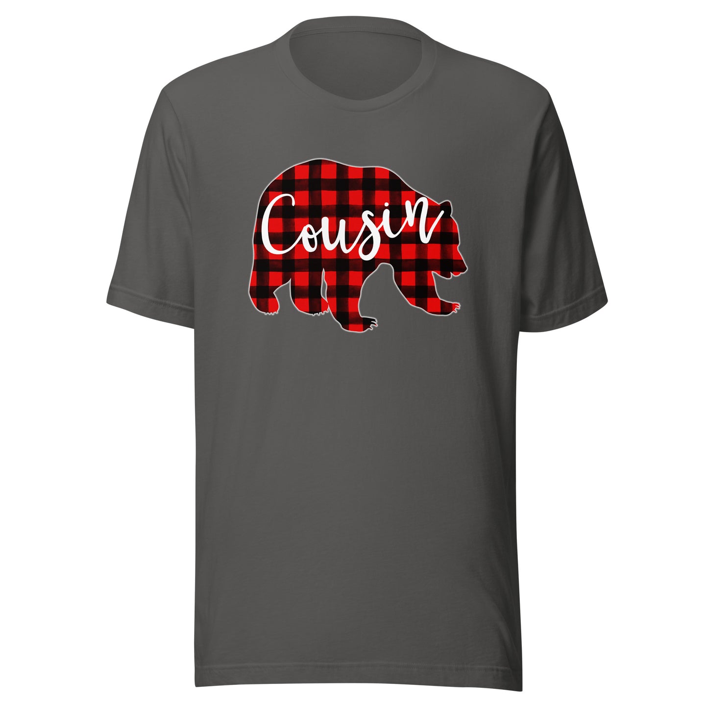 Red Plaid Cousin Bear Matching Family Christmas Eve Buffalo T-Shirt