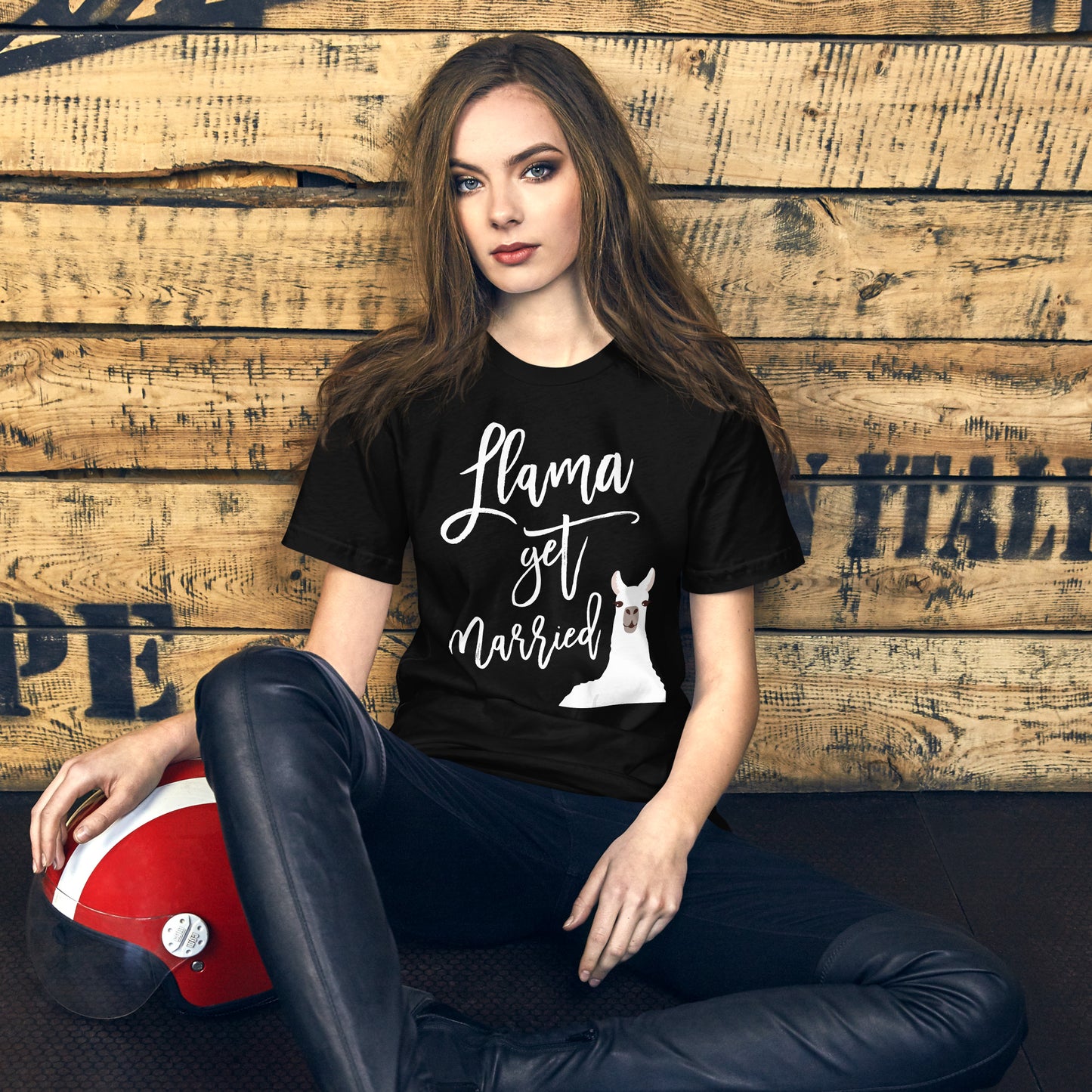 Llama Bride Bachelorette Party Shirt Get Married Funny Tee T-Shirt