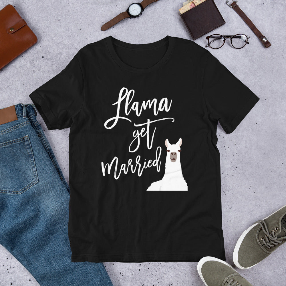 Llama Bride Bachelorette Party Shirt Get Married Funny Tee T-Shirt