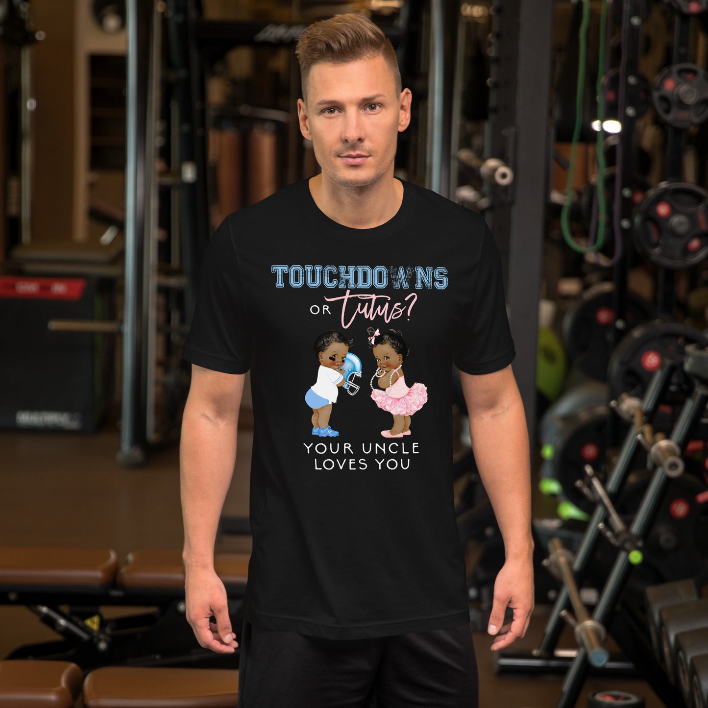 Uncle Gender Reveal Shirt Touchdown Tutu Baby Shower Gift T-Shirt