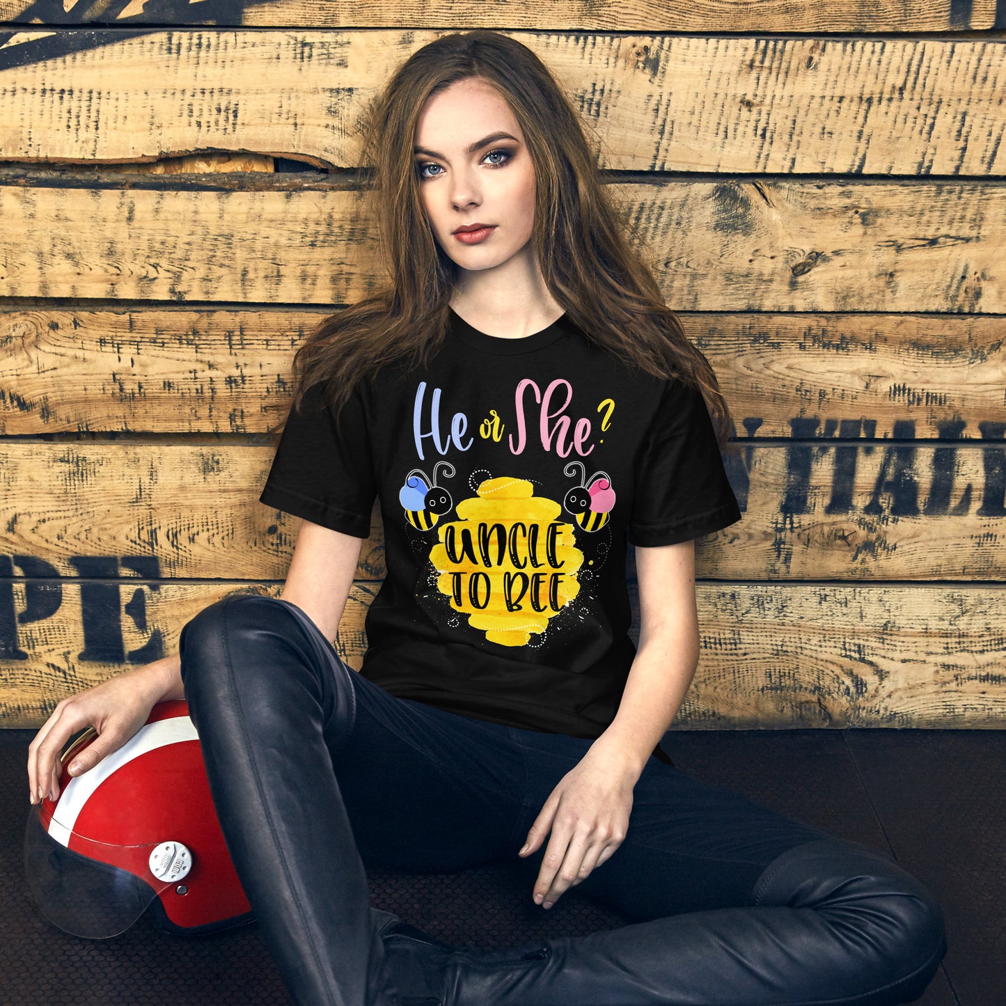 Gender Reveal What Will It Bee Shirt He or She Uncle T-Shirt T-Shirt
