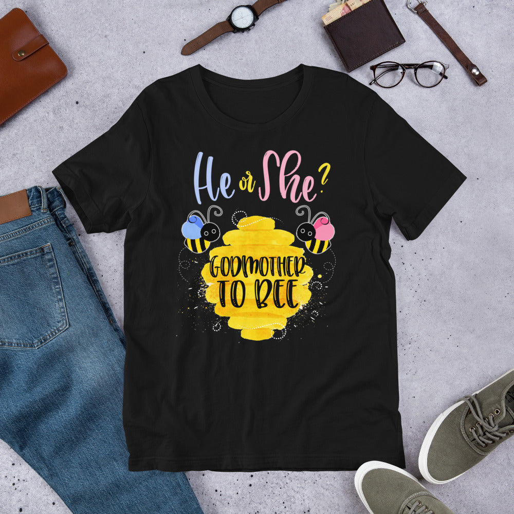 Gender Reveal What Will It Bee Shirt He or She Godmother Tee T-Shirt