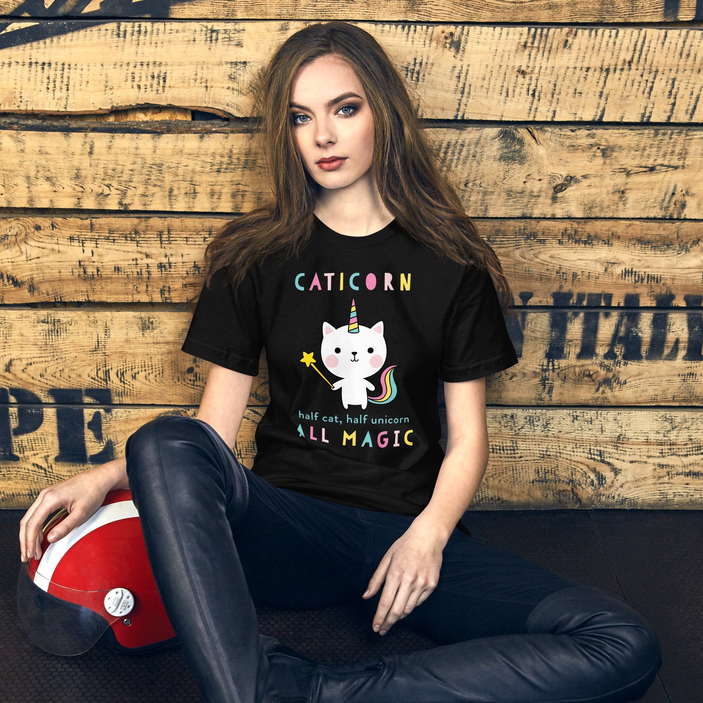 Caticorn Half Cat Unicorn Shirt Cute Girls Meowgical Theme T-Shirt