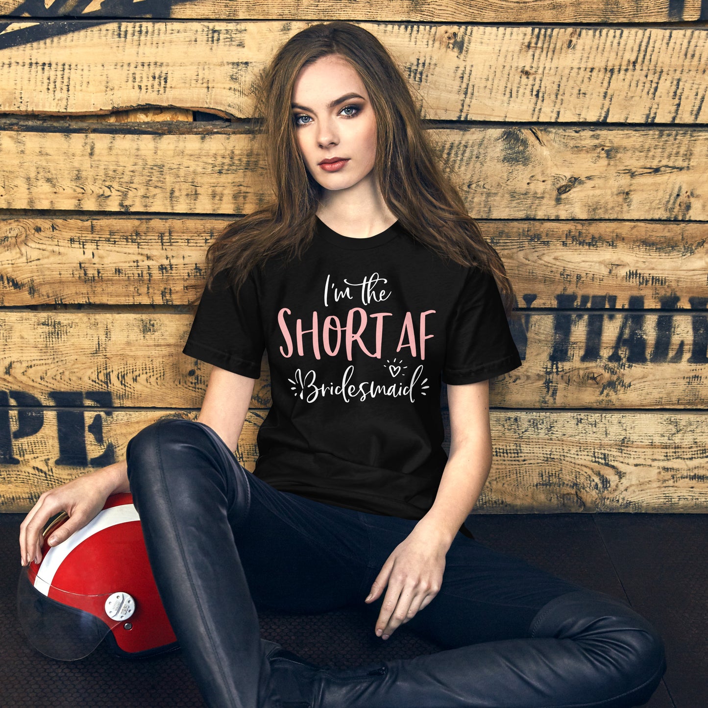 Short AF Bridesmaid Funny Group Matching Bachelorette Party T-Shirt