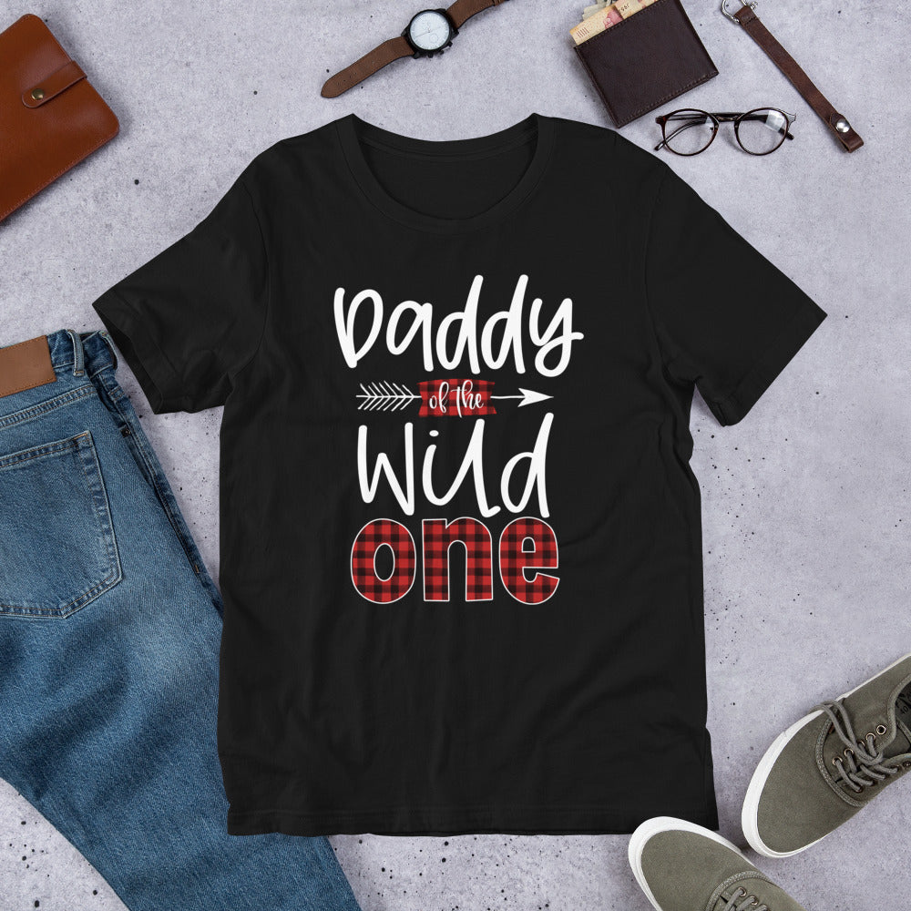 Daddy of the Wild One Buffalo Plaid Lumberjack 1st Birthday T-Shirt