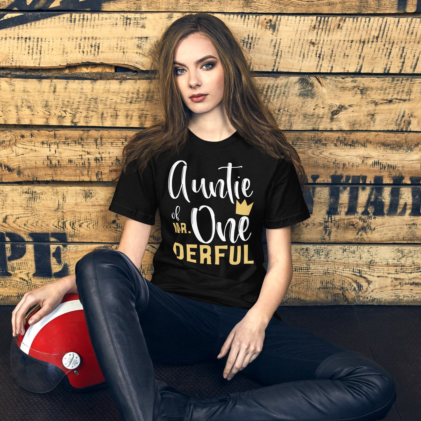 Auntie of Mr Onederful 1st Birthday First One-Derful Theme T-Shirt
