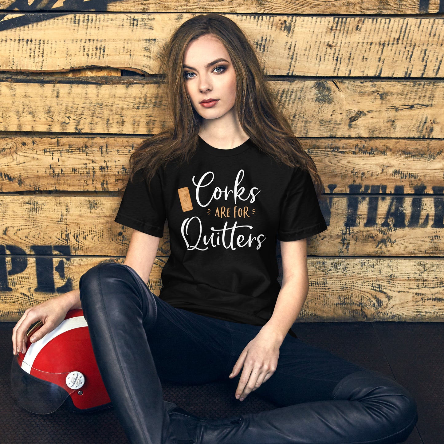 Corks Are For Quitters Cute Funny Wine Lover Quote Saying T-Shirt