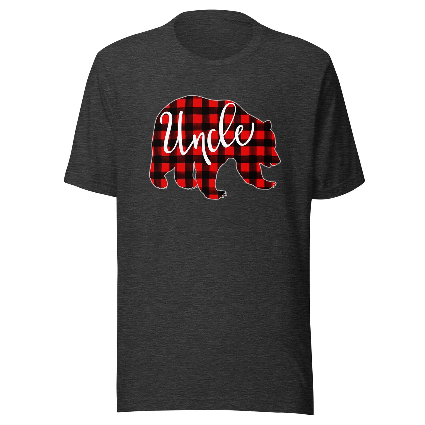 Red Plaid Uncle Bear Matching Family Christmas Eve Buffalo T-Shirt