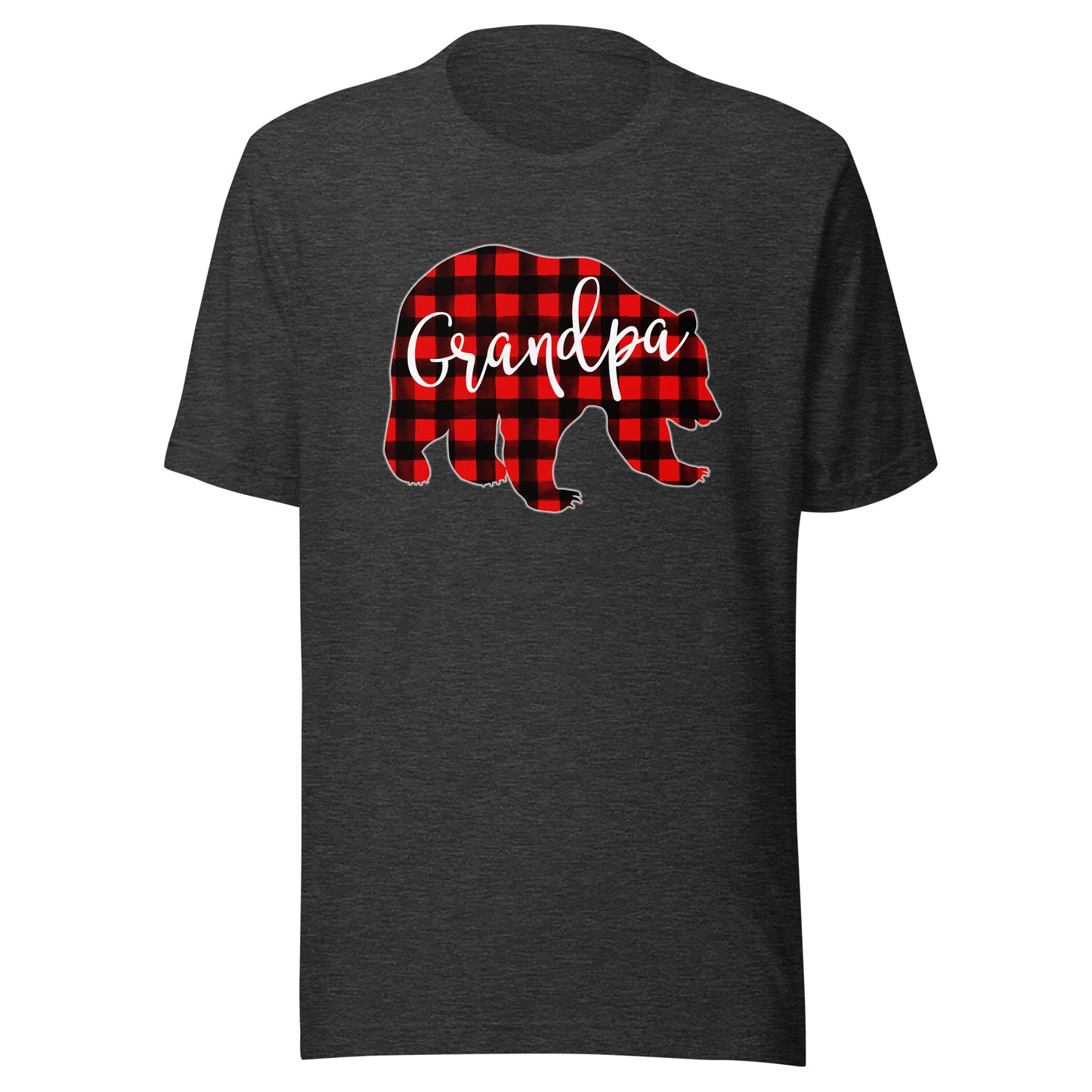 Red Plaid Grandpa Bear Matching Family Christmas Eve Buffalo T-Shirt