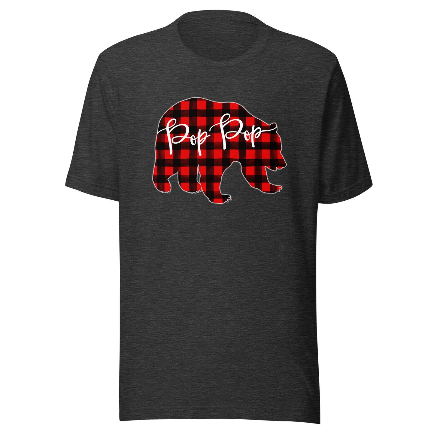 Red Plaid Pop Pop Bear Matching Family Christmas Eve Buffalo T-Shirt