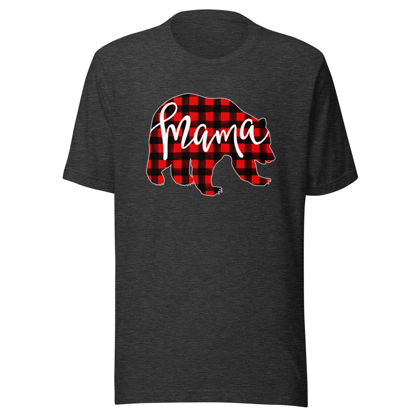 Red Plaid Mama Bear Matching Family Christmas Eve Buffalo T-Shirt