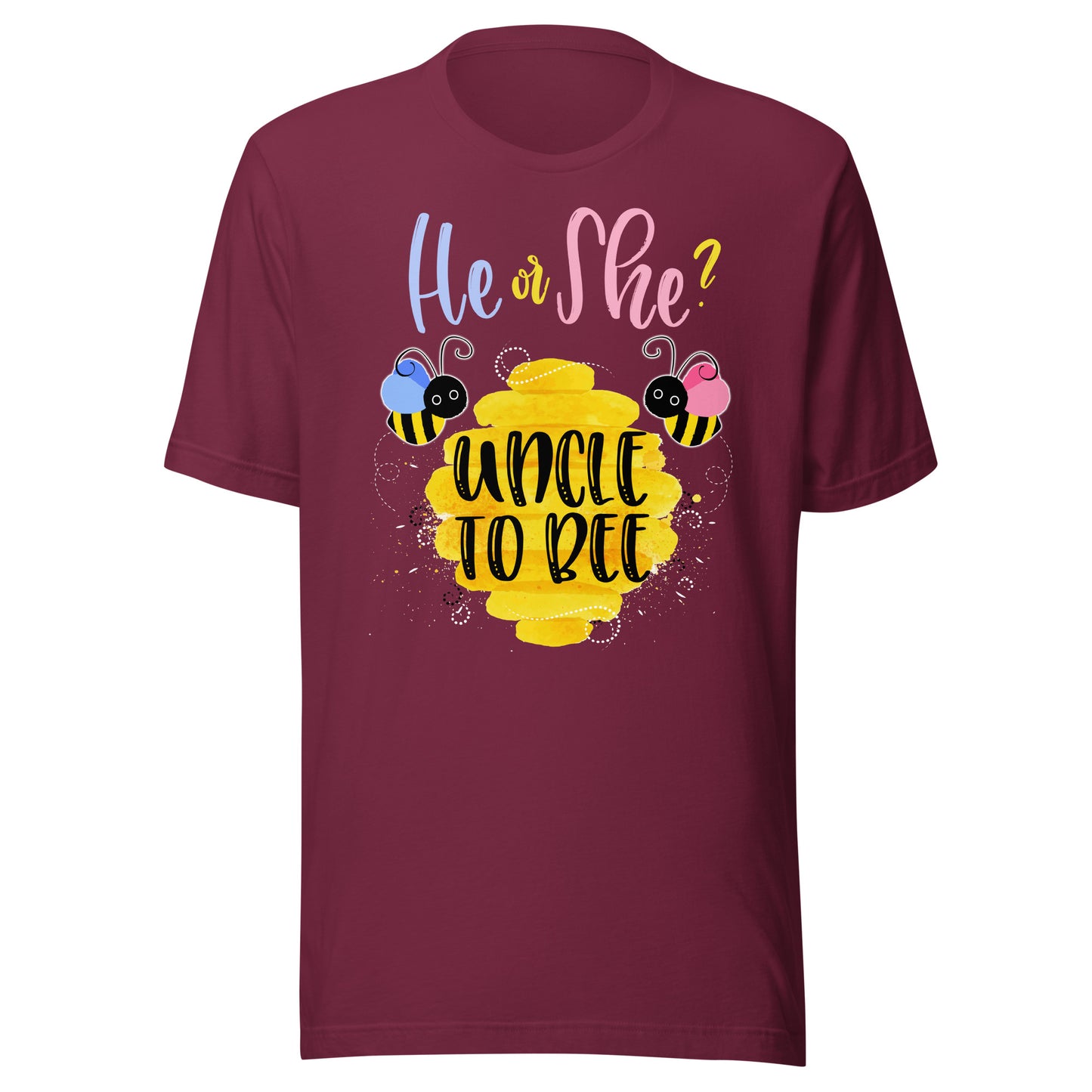 Gender Reveal What Will It Bee Shirt He or She Uncle T-Shirt T-Shirt