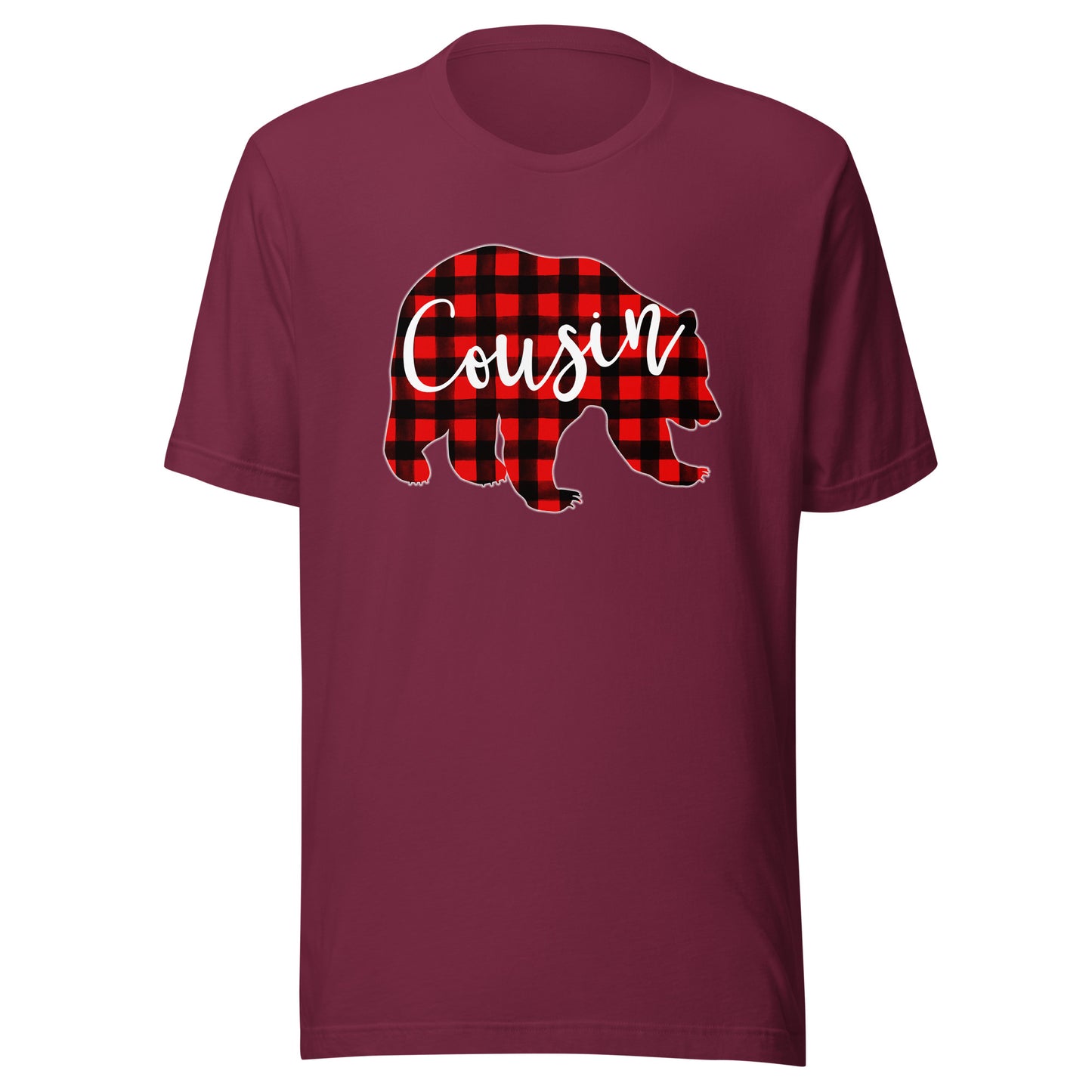 Red Plaid Cousin Bear Matching Family Christmas Eve Buffalo T-Shirt