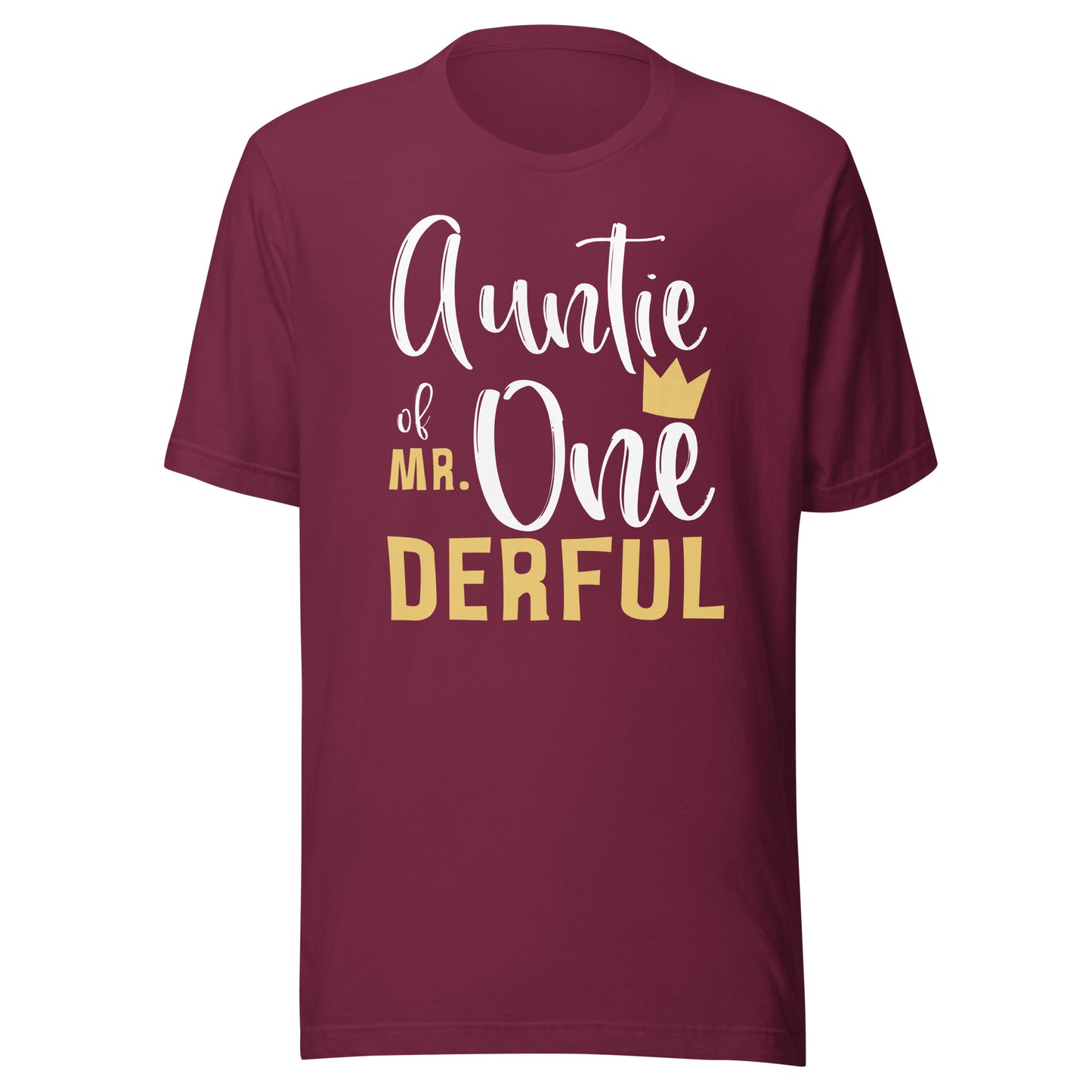 Auntie of Mr Onederful 1st Birthday First One-Derful Theme T-Shirt