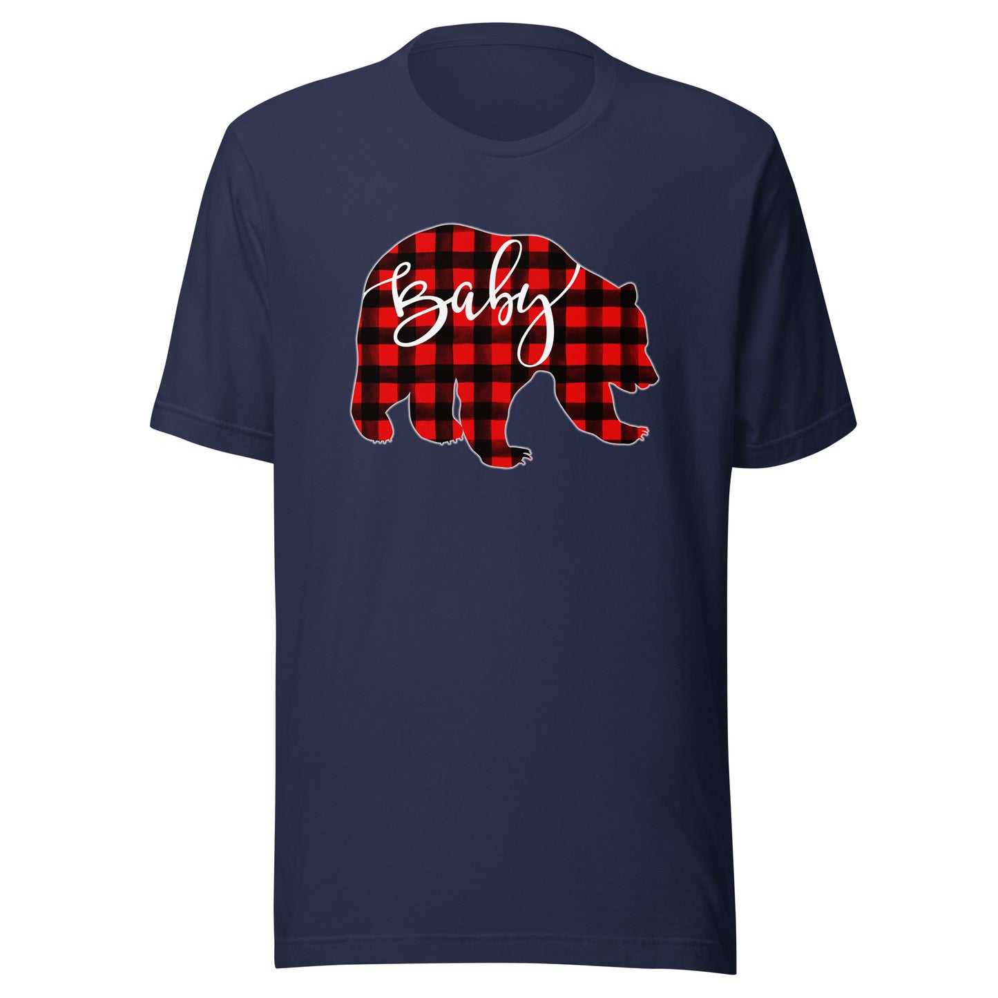 Red Plaid Baby Bear Matching Family Christmas Eve Buffalo T-Shirt