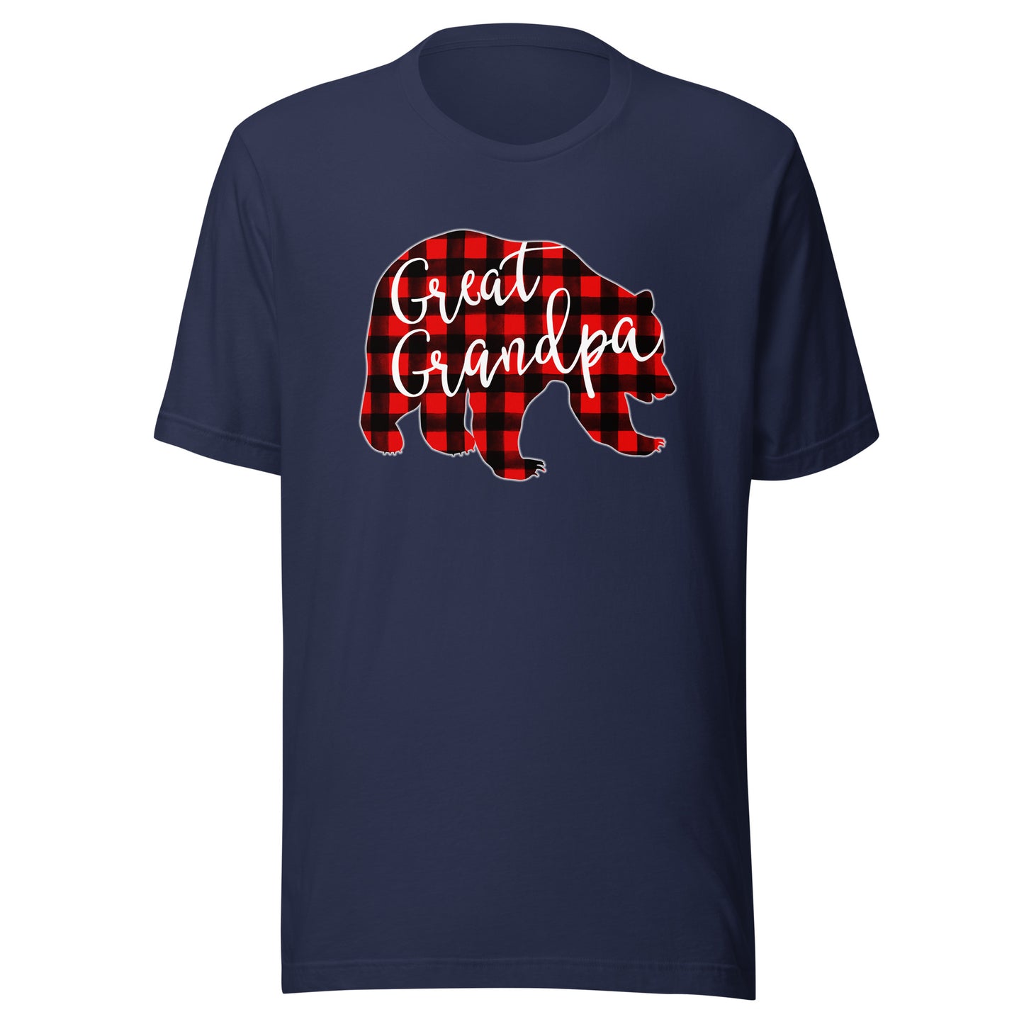 Red Plaid Great Grandpa Bear Matching Family Christmas Eve T-Shirt