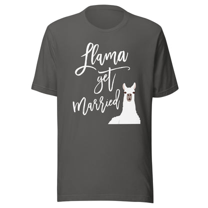 Llama Bride Bachelorette Party Shirt Get Married Funny Tee T-Shirt
