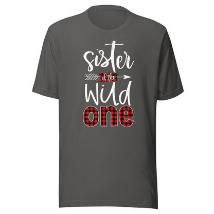 Sister of the Wild One Shirt Plaid Lumberjack 1st Birthday T-Shirt