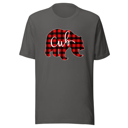 Red Plaid Cub Bear Shirt Matching Pajama Family Buffalo Baby T-Shirt