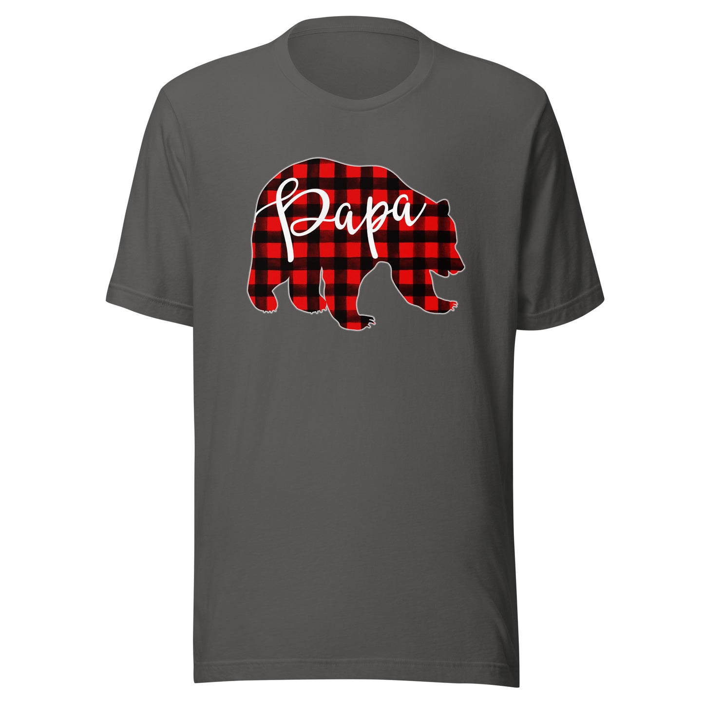 PAPA BEAR | Red Plaid Matching Family Christmas Eve Buffalo T-Shirt