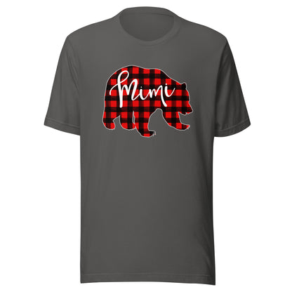 Red Plaid Mimi Bear Matching Family Christmas Eve Buffalo T-Shirt
