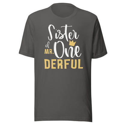 Sister Mr Onederful 1st Birthday First One-Derful Matching T-Shirt