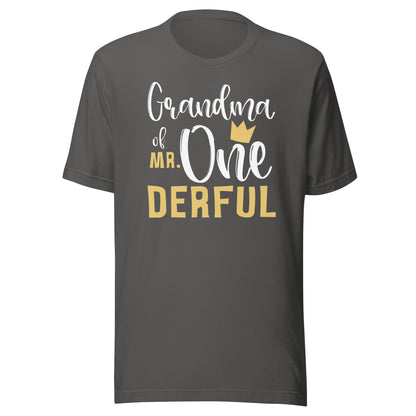Grandma of Mr Onederful 1st Birthday First One-Derful Party T-Shirt