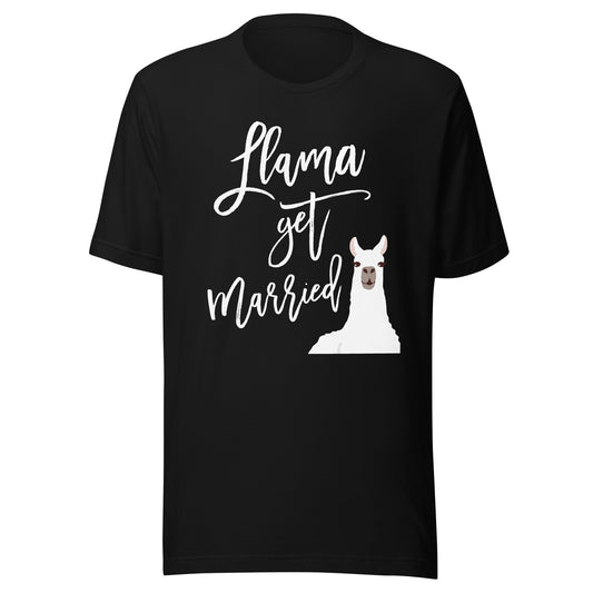 Llama Bride Bachelorette Party Shirt Get Married Funny Tee T-Shirt