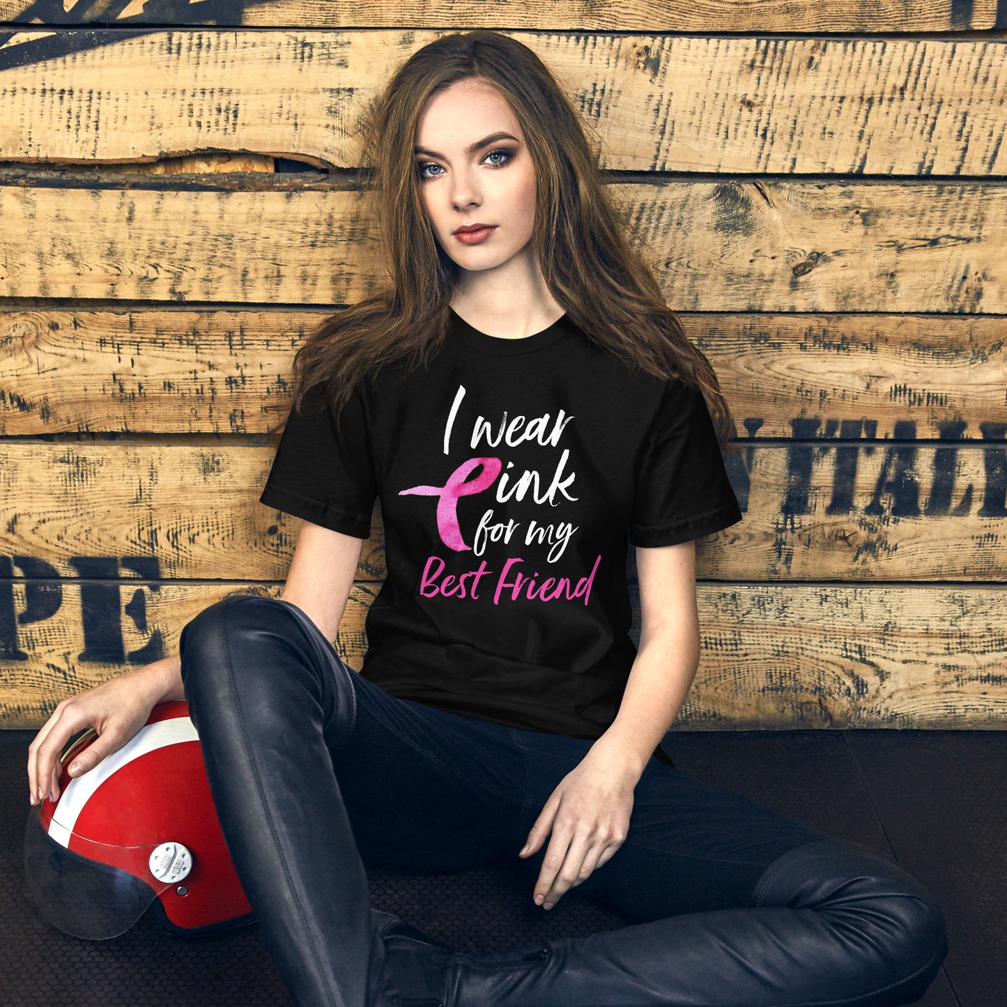 I Wear Pink For My Best Friend Shirt Breast Cancer Awareness T-Shirt