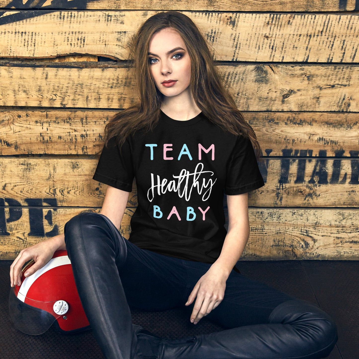 Team Healthy Baby Shirt Gender Reveal Shower Boy or Girl Tee T-Shirt