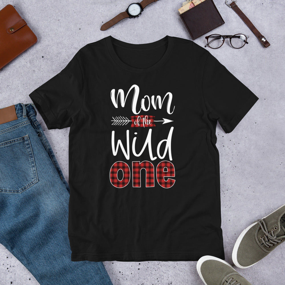 Mom of the Wild One Shirt Plaid Lumberjack 1st Birthday Tee T-Shirt