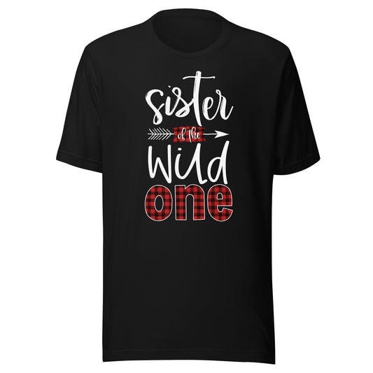 Sister of the Wild One Shirt Plaid Lumberjack 1st Birthday T-Shirt