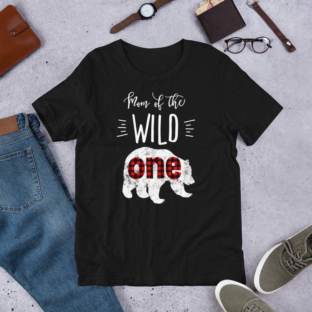 Mom of the Wild One Shirt Bear Lumberjack 1st Birthday Tee T-Shirt