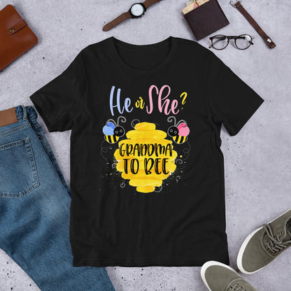 Gender Reveal What Will It Bee Shirt He or She Grandma Tee T-Shirt