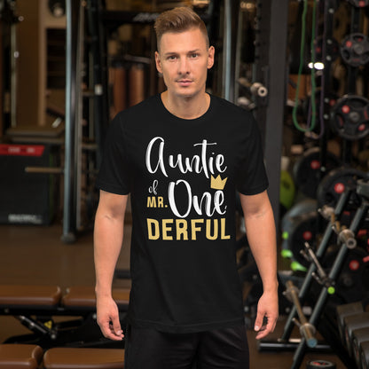 Auntie of Mr Onederful 1st Birthday First One-Derful Theme T-Shirt