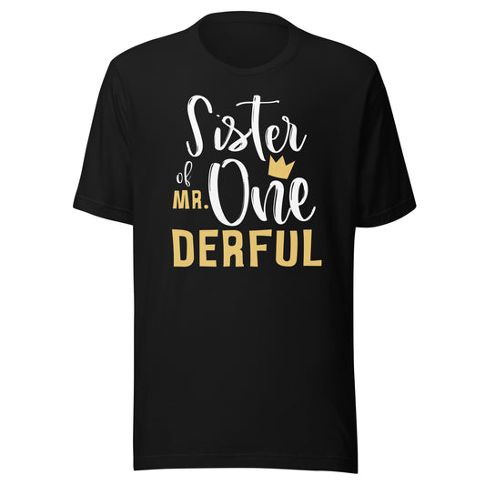 Sister Mr Onederful 1st Birthday First One-Derful Matching T-Shirt