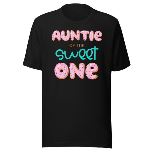 Auntie of The Sweet One First Birthday Matching Family Donut T-Shirt