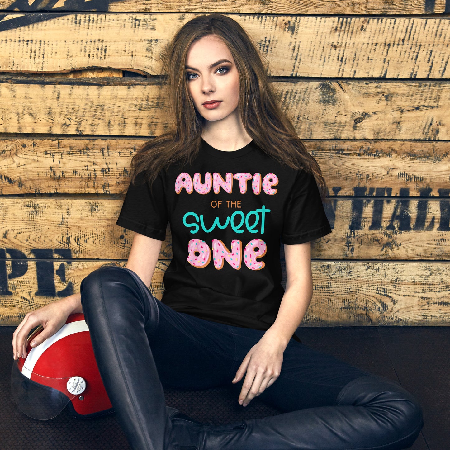 Auntie of The Sweet One First Birthday Matching Family Donut T-Shirt