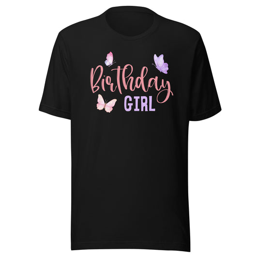 Birthday Girl Butterfly Party Child Kid Matching Family T-Shirt