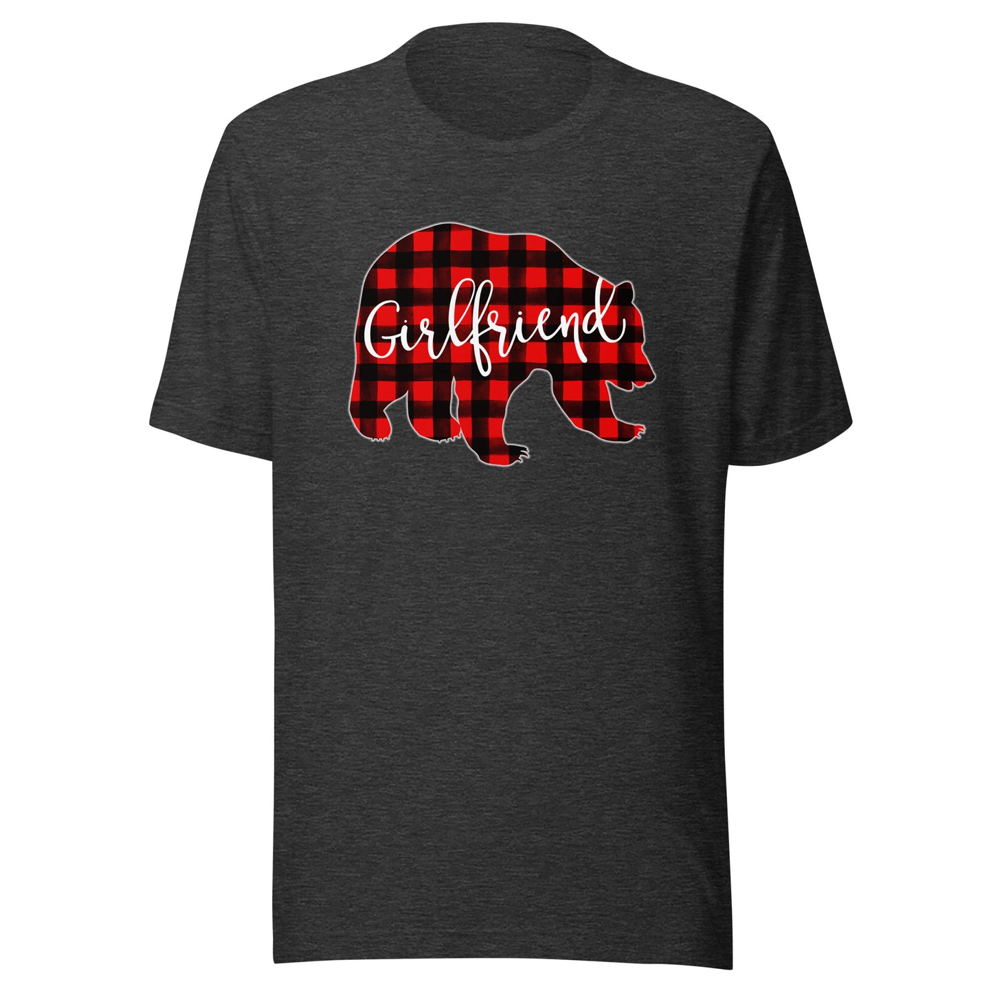 Red Plaid Girlfriend Bear Matching Family Christmas Buffalo T-Shirt