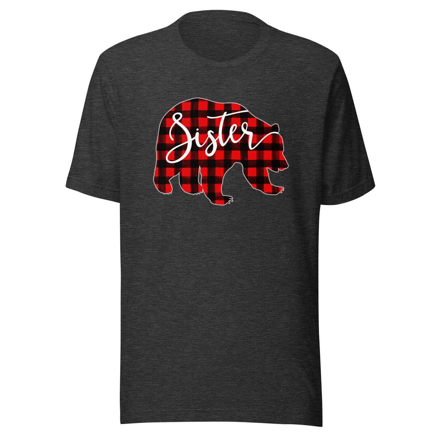 Red Plaid Sister Bear Matching Family Christmas Eve Buffalo T-Shirt