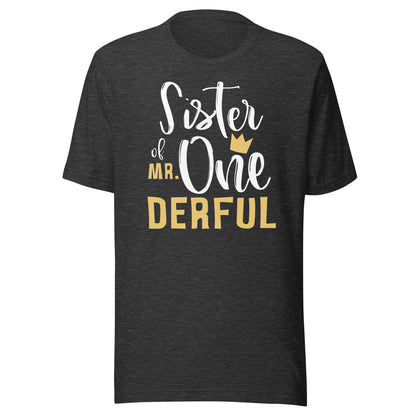 Sister Mr Onederful 1st Birthday First One-Derful Matching T-Shirt