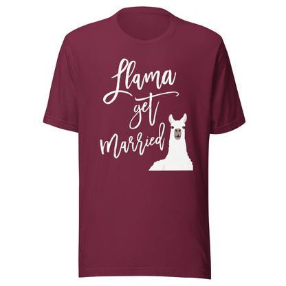 Llama Bride Bachelorette Party Shirt Get Married Funny Tee T-Shirt