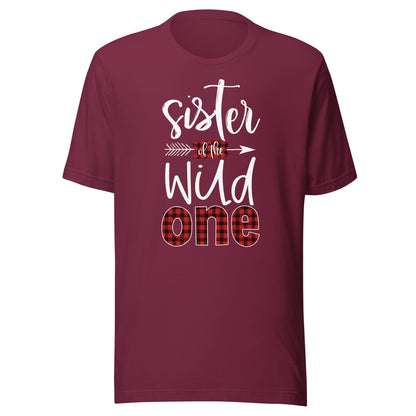 Sister of the Wild One Shirt Plaid Lumberjack 1st Birthday T-Shirt